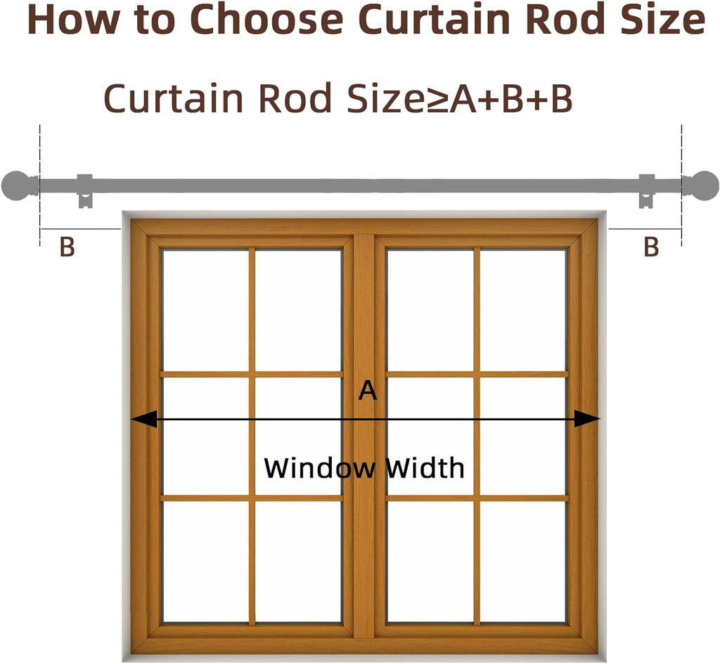 SMODBRODRE 2 Pack Curtain Rods for Window 32 and 48, Black 5/8 inch Splicing Single Window Curtain Rod Set with Brackets