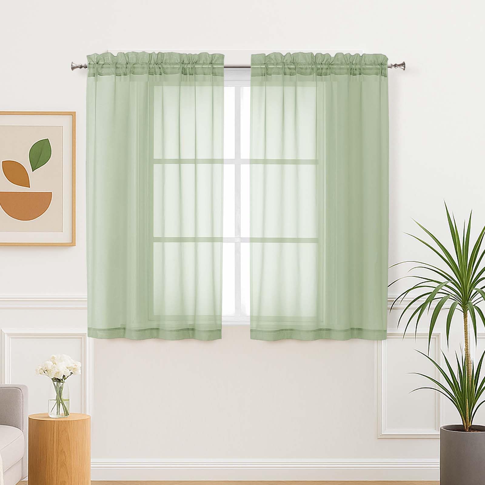 Aiyufeng Blush Pink Sheer Curtains 84 Inches Long 2 Panels Set, Light Filtering Soft Airy Voile Rod Pocket Baby Pink Sheer Window Drapes for Bedroom Living Room, Each 40Wx84L Inches
