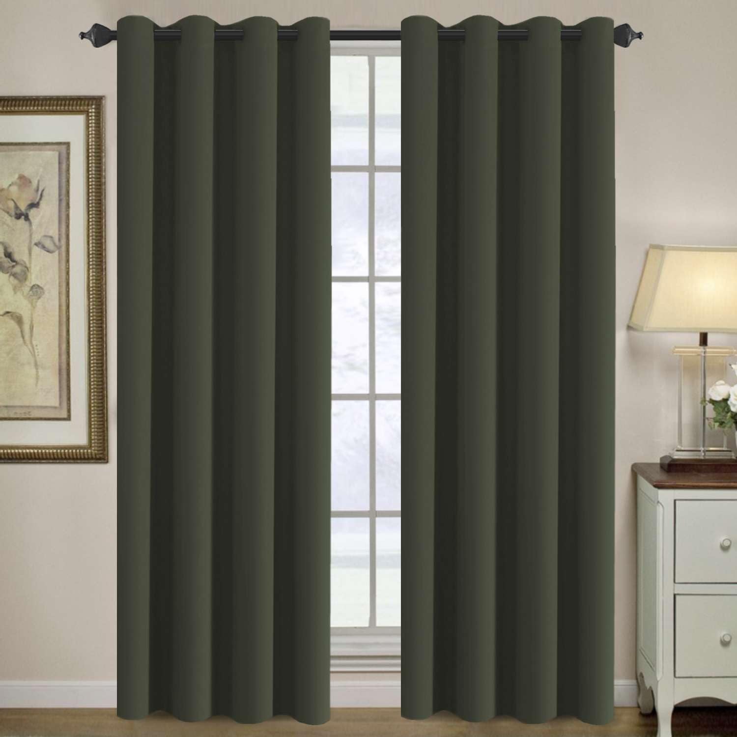 H.VERSAILTEX Blackout Patio Curtains 100 x 96 Inches for Sliding Door Extral Wide Blackout Curtain Panels Thermal Insulated Room Divider - Grommet Top, 8' Tall by 8.5' Wide - Jet Black