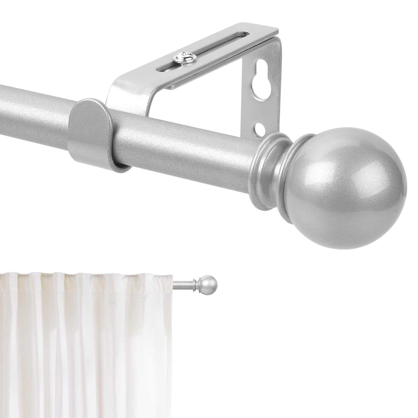 Gold Curtain Rod for Windows 28 to 48 Inch,2 Pack 5/8 Inch Diameter Adjustable Rod With Brackets,Heavy Duty Easy to Install Outdoor Curtain Rods for Bedroom,Patio
