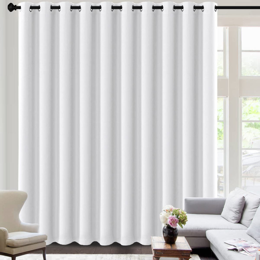H.VERSAILTEX Blackout Patio Curtains 100 x 96 Inches for Sliding Door Extral Wide Blackout Curtain Panels Thermal Insulated Room Divider - Grommet Top, 8' Tall by 8.5' Wide - Jet Black