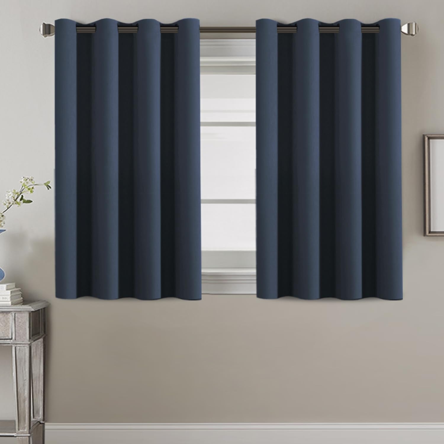 H.VERSAILTEX Blackout Patio Curtains 100 x 96 Inches for Sliding Door Extral Wide Blackout Curtain Panels Thermal Insulated Room Divider - Grommet Top, 8' Tall by 8.5' Wide - Jet Black