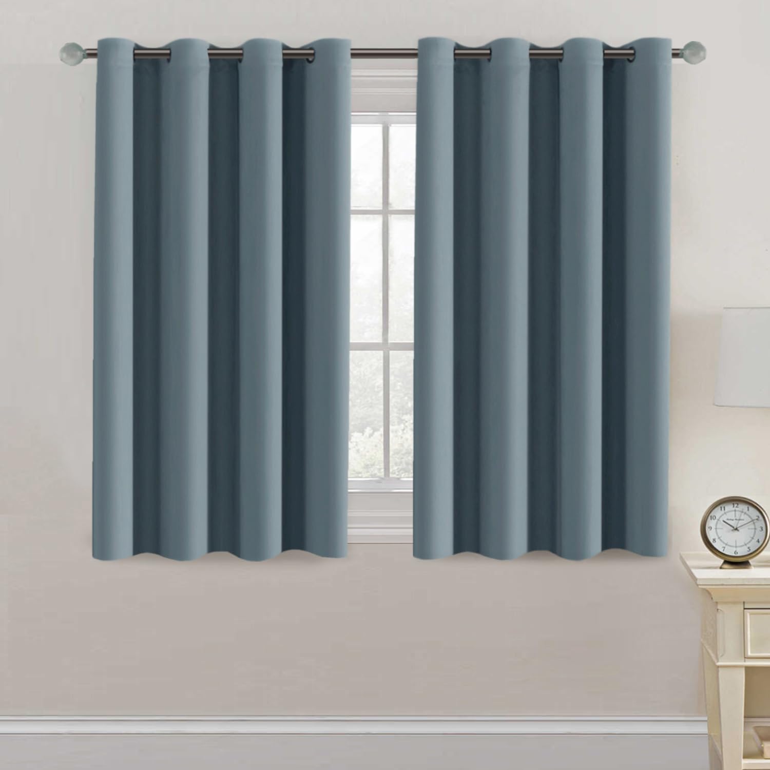 H.VERSAILTEX Blackout Patio Curtains 100 x 96 Inches for Sliding Door Extral Wide Blackout Curtain Panels Thermal Insulated Room Divider - Grommet Top, 8' Tall by 8.5' Wide - Jet Black