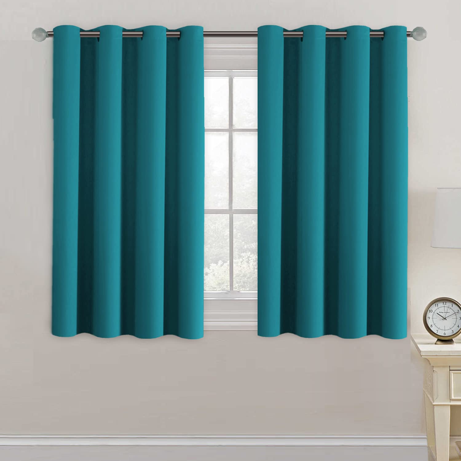 H.VERSAILTEX Blackout Patio Curtains 100 x 96 Inches for Sliding Door Extral Wide Blackout Curtain Panels Thermal Insulated Room Divider - Grommet Top, 8' Tall by 8.5' Wide - Jet Black