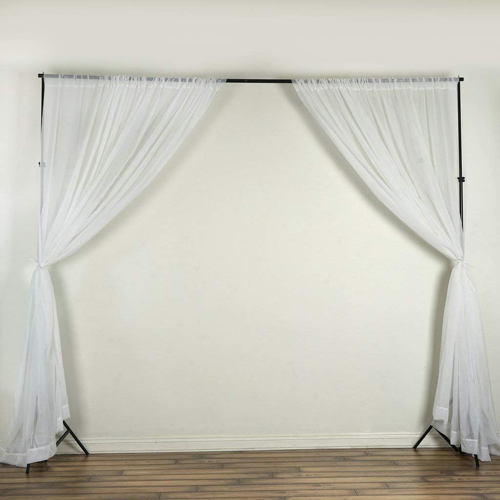 AK TRADING CO. 120" Wide (10Ft Wide) IFR Sheer Voile Drape Panels for Backdrop, Wedding Events, Ceiling Drapes, Event Masking, & Decor - Select from 6ft to 50ft Length. (10 feet x 16 feet, White)
