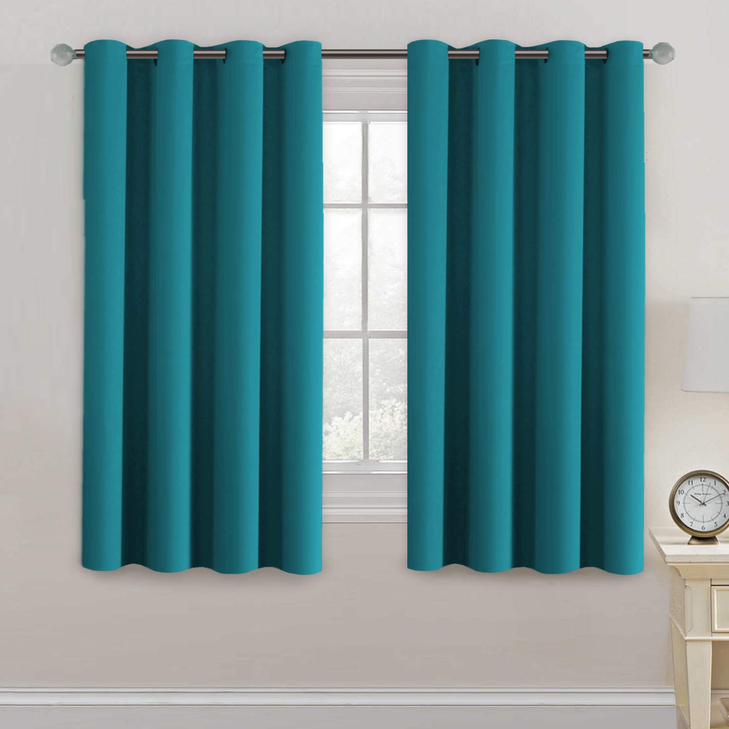H.VERSAILTEX Blackout Patio Curtains 100 x 96 Inches for Sliding Door Extral Wide Blackout Curtain Panels Thermal Insulated Room Divider - Grommet Top, 8' Tall by 8.5' Wide - Jet Black