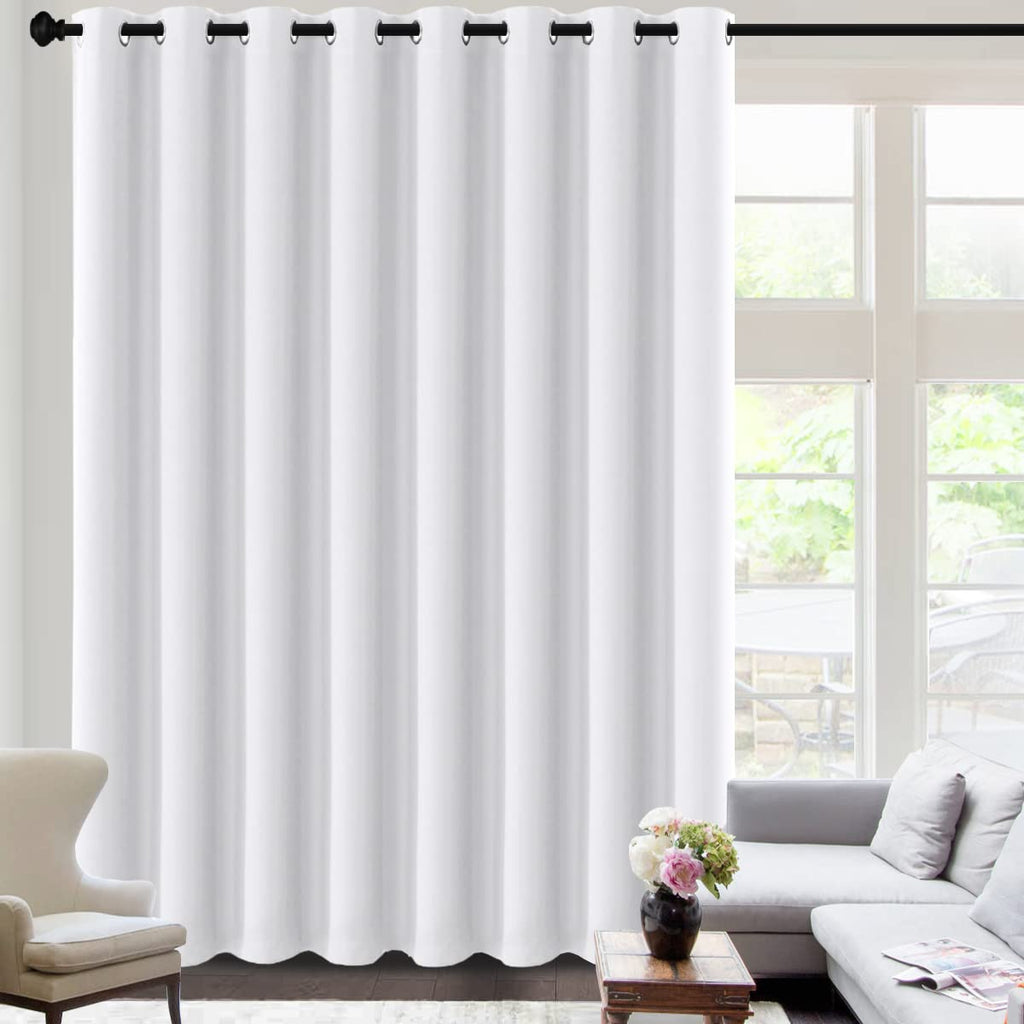 H.VERSAILTEX Blackout Patio Curtains 100 x 96 Inches for Sliding Door Extral Wide Blackout Curtain Panels Thermal Insulated Room Divider - Grommet Top, 8' Tall by 8.5' Wide - Jet Black