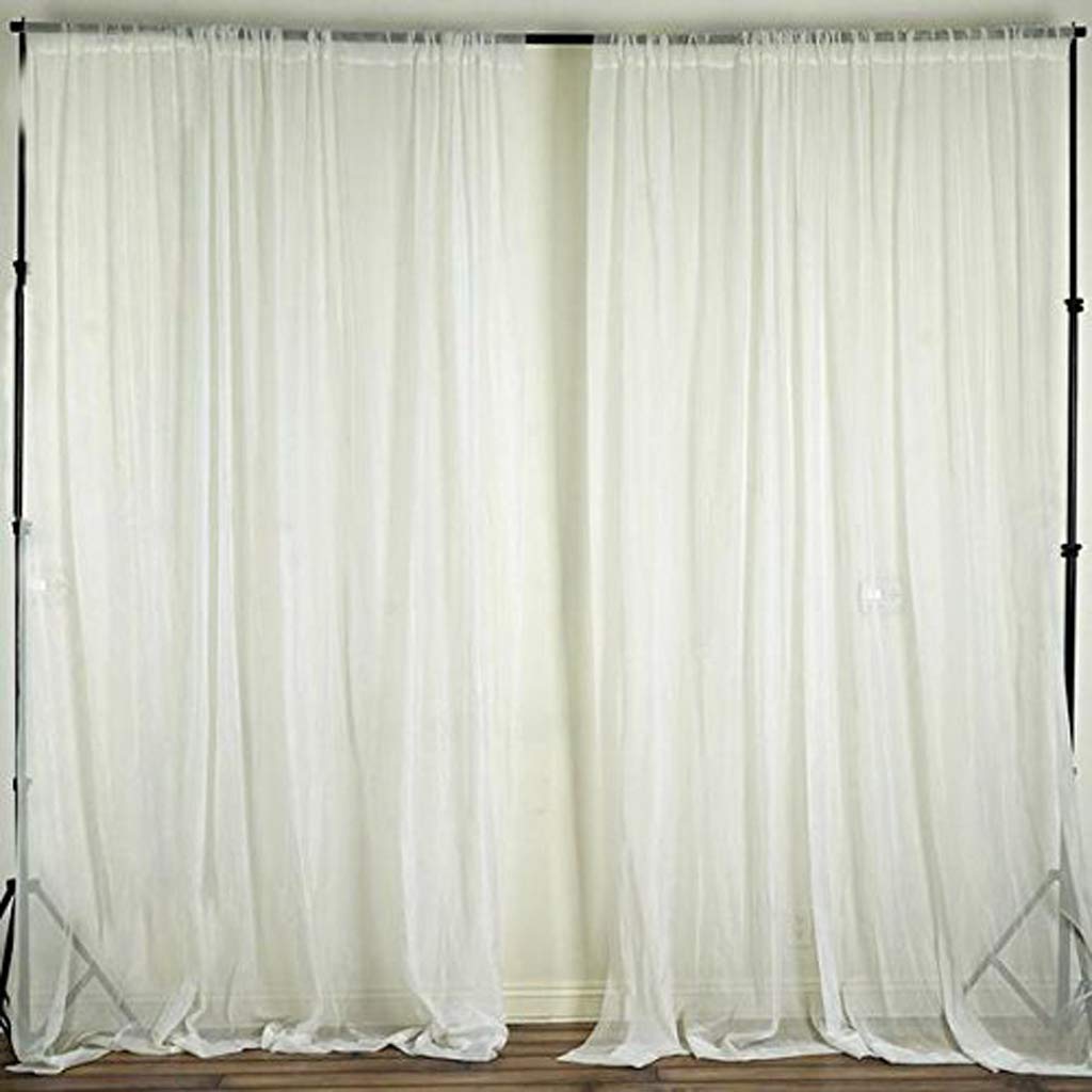 AK TRADING CO. 120" Wide (10Ft Wide) IFR Sheer Voile Drape Panels for Backdrop, Wedding Events, Ceiling Drapes, Event Masking, & Decor - Select from 6ft to 50ft Length. (10 feet x 16 feet, White)