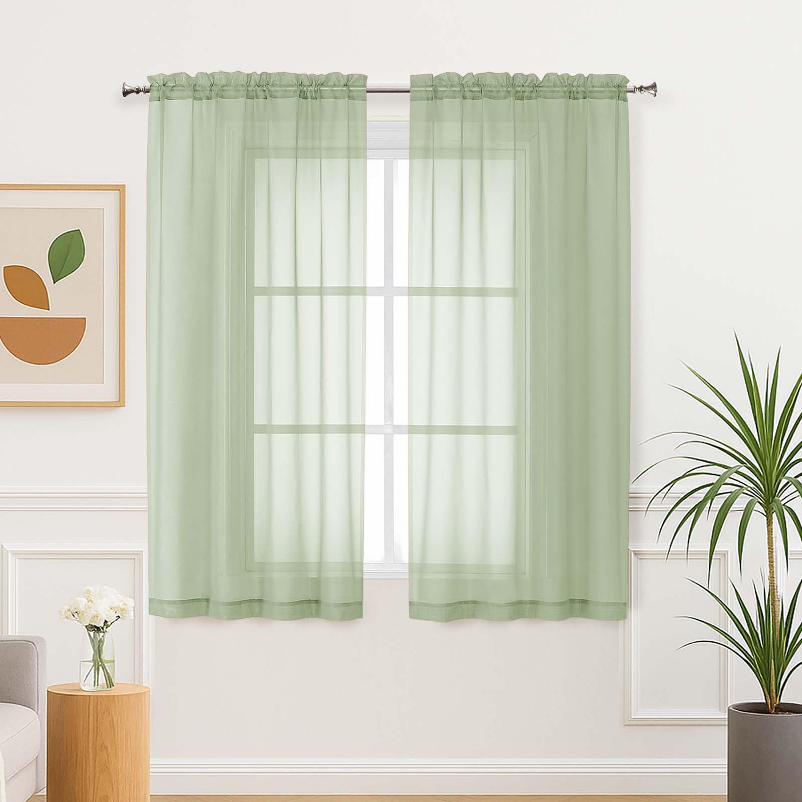 Aiyufeng Blush Pink Sheer Curtains 84 Inches Long 2 Panels Set, Light Filtering Soft Airy Voile Rod Pocket Baby Pink Sheer Window Drapes for Bedroom Living Room, Each 40Wx84L Inches