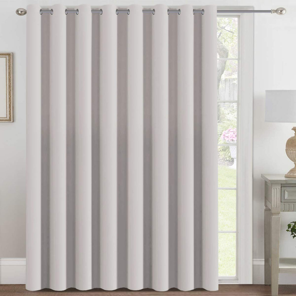 H.VERSAILTEX Blackout Patio Curtains 100 x 96 Inches for Sliding Door Extral Wide Blackout Curtain Panels Thermal Insulated Room Divider - Grommet Top, 8' Tall by 8.5' Wide - Jet Black