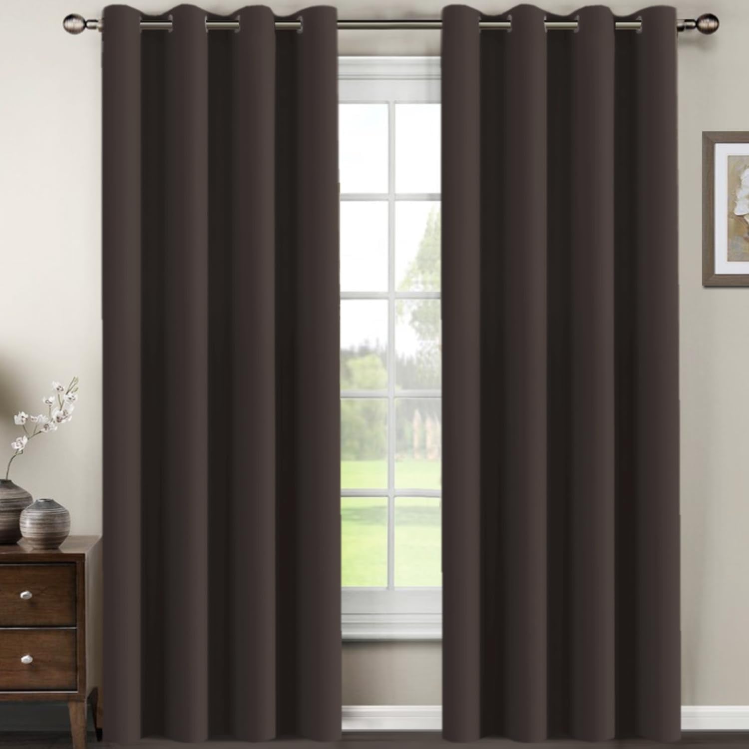 H.VERSAILTEX Blackout Patio Curtains 100 x 96 Inches for Sliding Door Extral Wide Blackout Curtain Panels Thermal Insulated Room Divider - Grommet Top, 8' Tall by 8.5' Wide - Jet Black