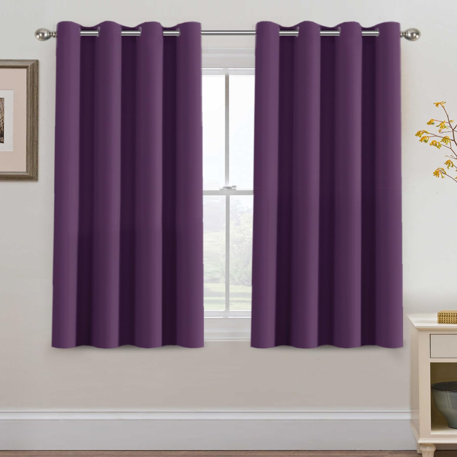 H.VERSAILTEX Blackout Patio Curtains 100 x 96 Inches for Sliding Door Extral Wide Blackout Curtain Panels Thermal Insulated Room Divider - Grommet Top, 8' Tall by 8.5' Wide - Jet Black