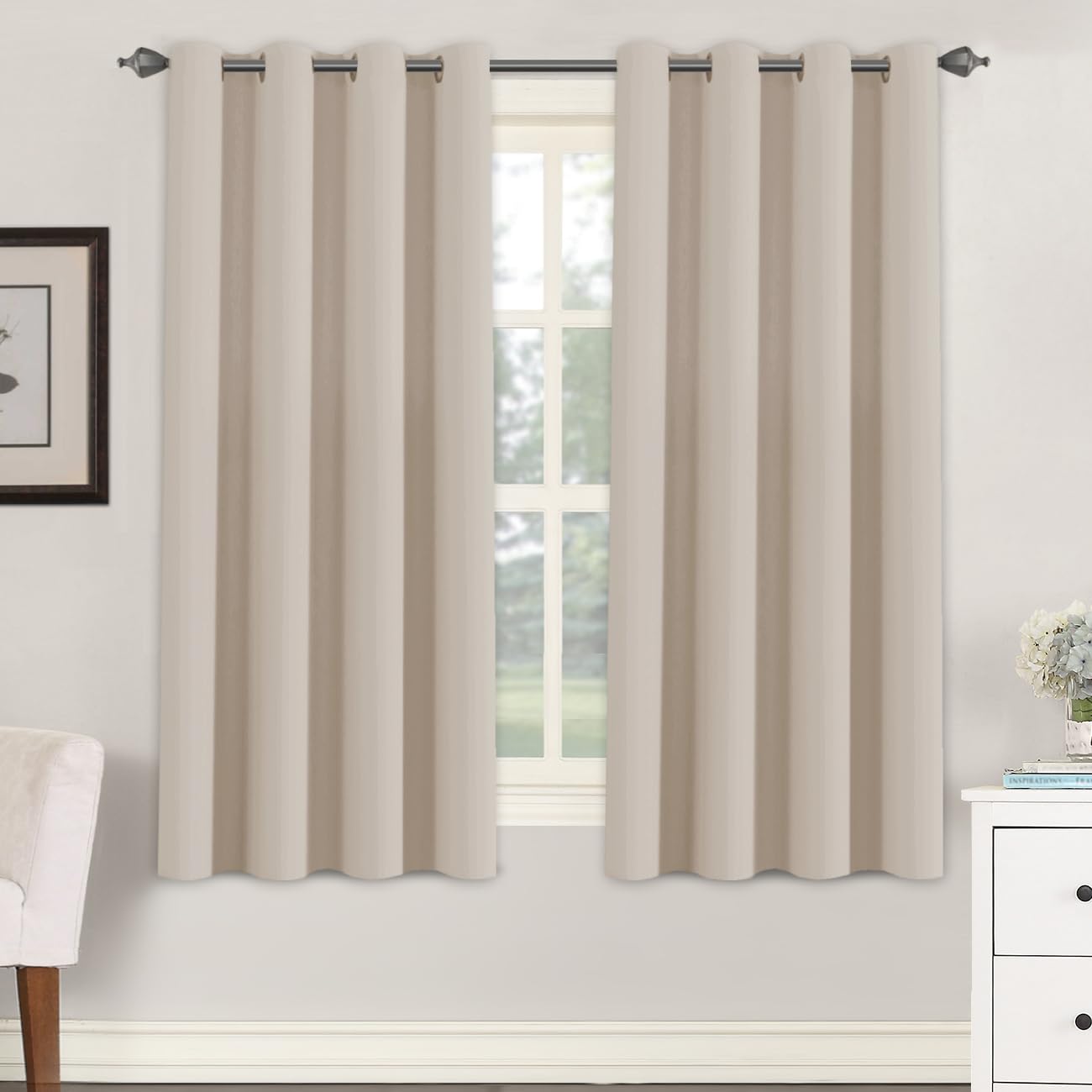 H.VERSAILTEX Blackout Patio Curtains 100 x 96 Inches for Sliding Door Extral Wide Blackout Curtain Panels Thermal Insulated Room Divider - Grommet Top, 8' Tall by 8.5' Wide - Jet Black