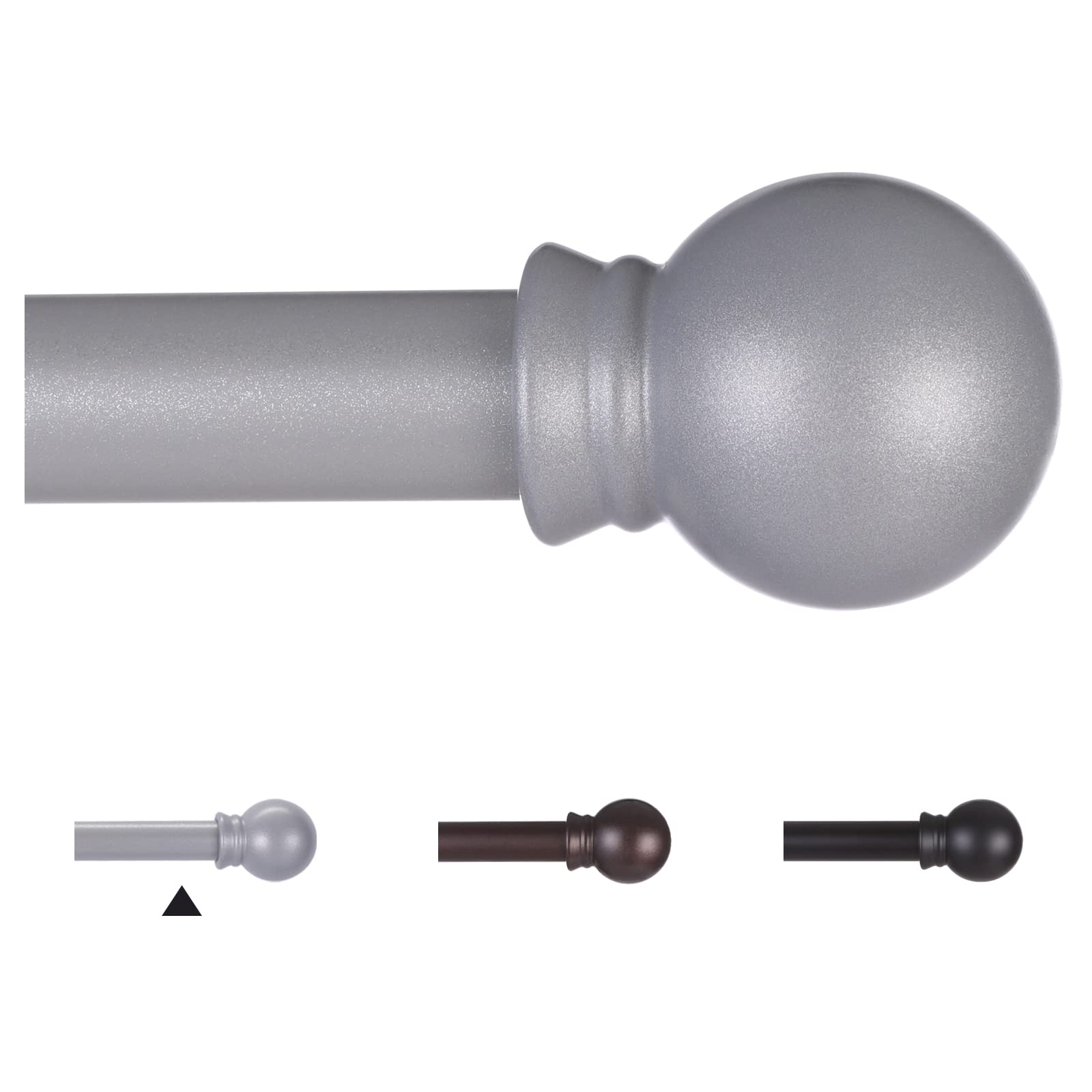 Thestoa 2 pack Black Curtain Rods for Windows 48 to 92 inch, Adjusts Length by Splicing, 5/8" Diameter Matte Black Small Curtain Rods for Bedroom, Living Room, Kitchen, Outdoor, Farmhouse
