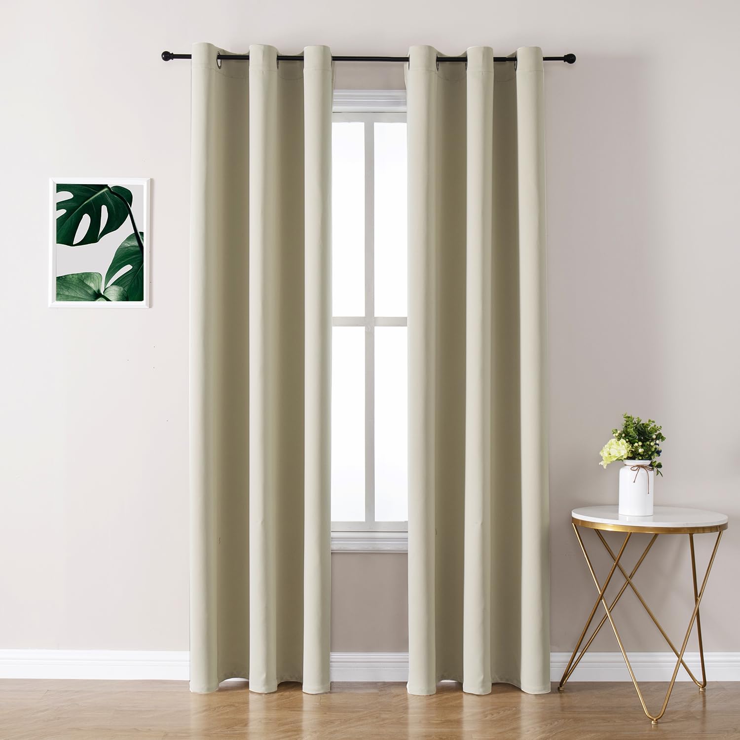 ChrisDowa Grommet Blackout Curtains for Bedroom and Living Room - 2 Panels Set Thermal Insulated Room Darkening Curtains (Dark Grey, 42 x 63 Inch)