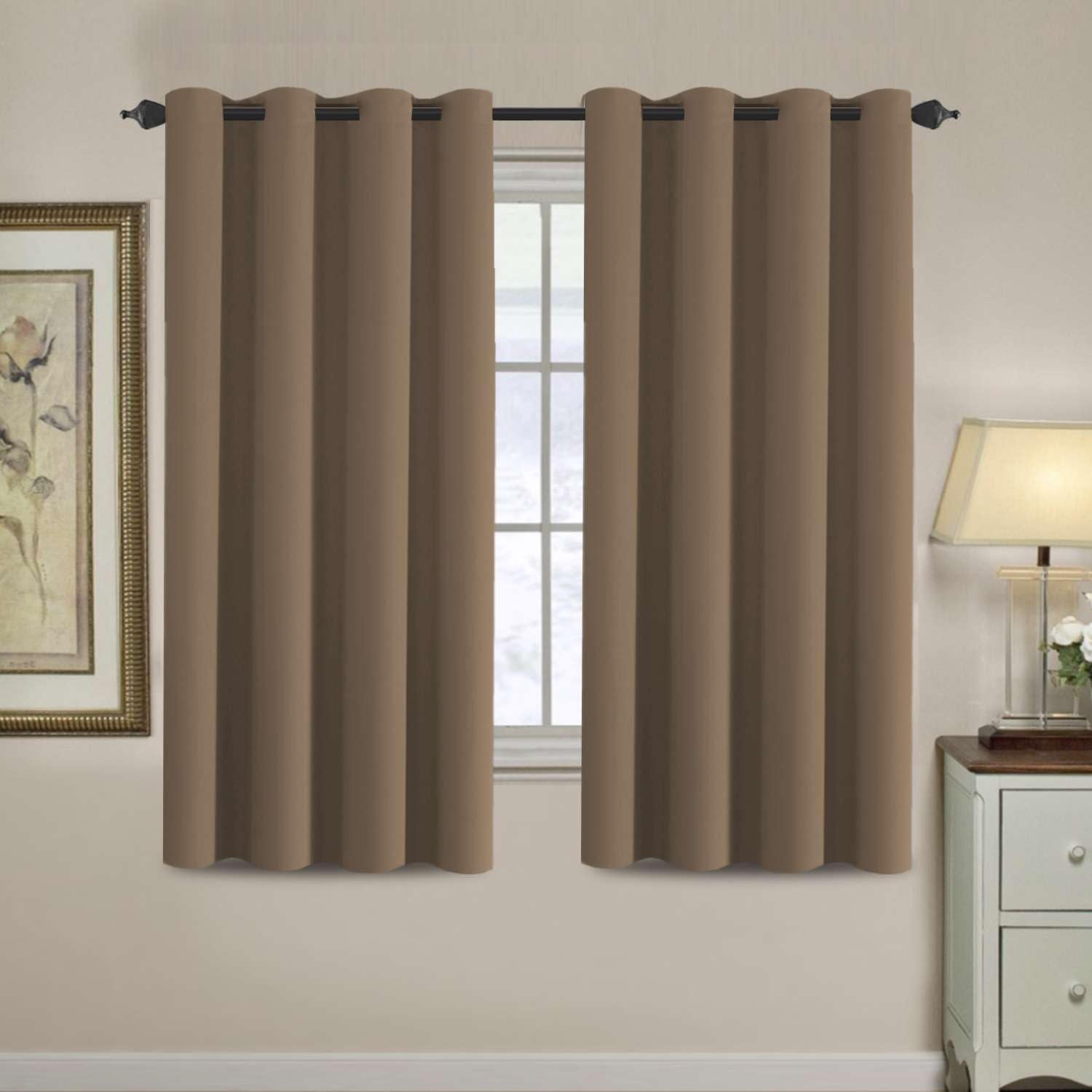 H.VERSAILTEX Blackout Patio Curtains 100 x 96 Inches for Sliding Door Extral Wide Blackout Curtain Panels Thermal Insulated Room Divider - Grommet Top, 8' Tall by 8.5' Wide - Jet Black
