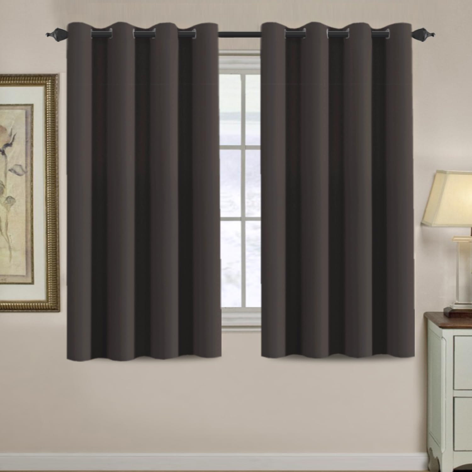 H.VERSAILTEX Blackout Patio Curtains 100 x 96 Inches for Sliding Door Extral Wide Blackout Curtain Panels Thermal Insulated Room Divider - Grommet Top, 8' Tall by 8.5' Wide - Jet Black