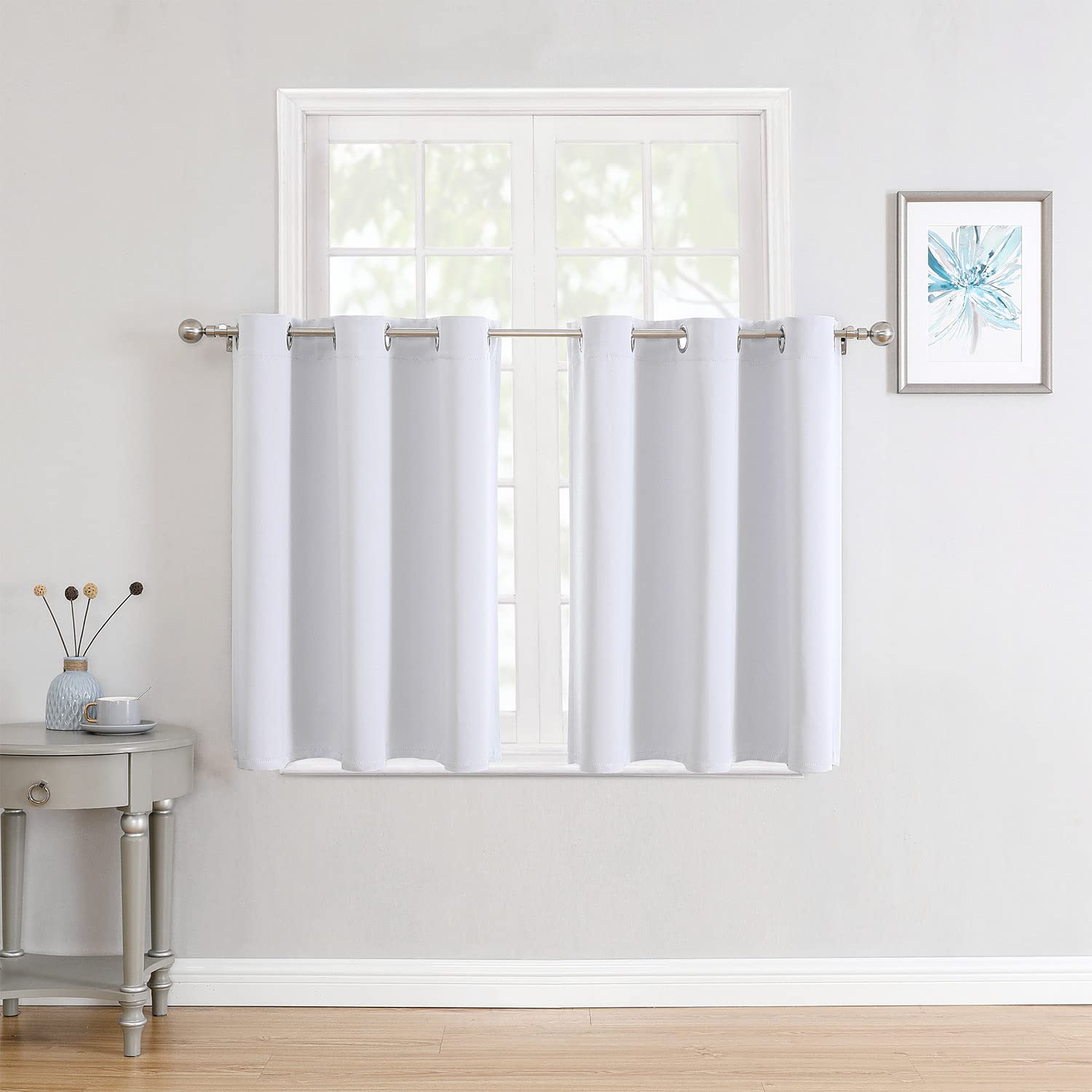 ChrisDowa Grommet Blackout Curtains for Bedroom and Living Room - 2 Panels Set Thermal Insulated Room Darkening Curtains (Dark Grey, 42 x 63 Inch)