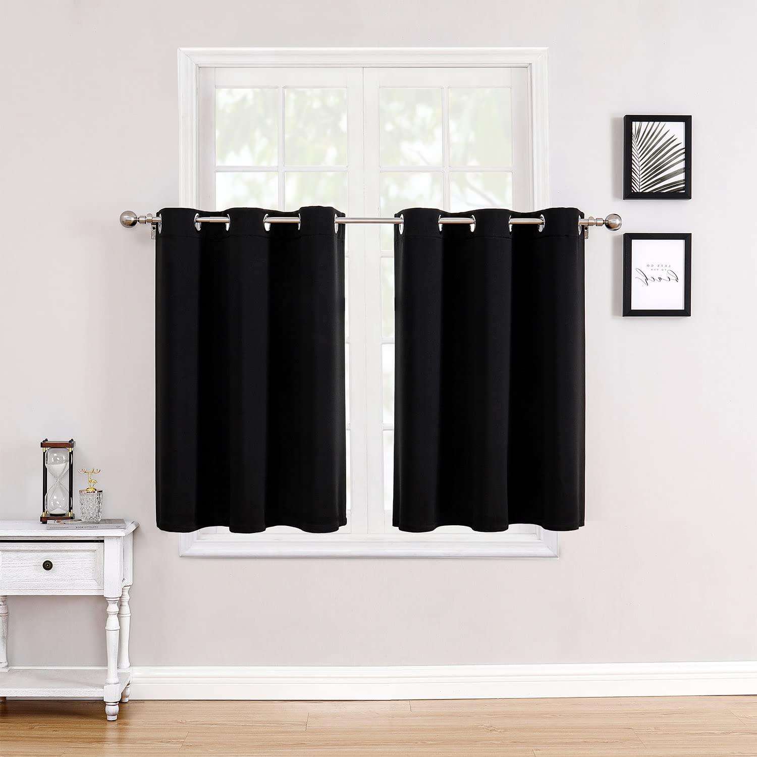 ChrisDowa Grommet Blackout Curtains for Bedroom and Living Room - 2 Panels Set Thermal Insulated Room Darkening Curtains (Dark Grey, 42 x 63 Inch)