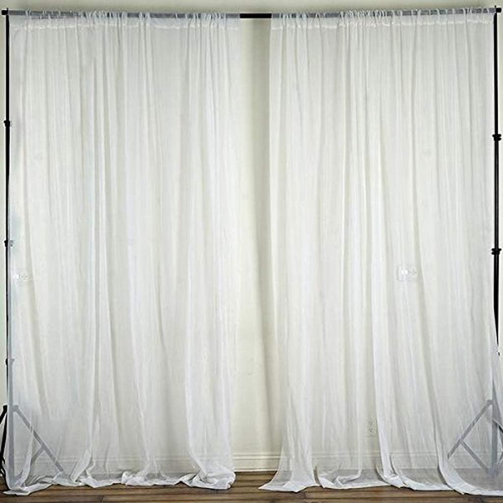 AK TRADING CO. 120" Wide (10Ft Wide) IFR Sheer Voile Drape Panels for Backdrop, Wedding Events, Ceiling Drapes, Event Masking, & Decor - Select from 6ft to 50ft Length. (10 feet x 16 feet, White)