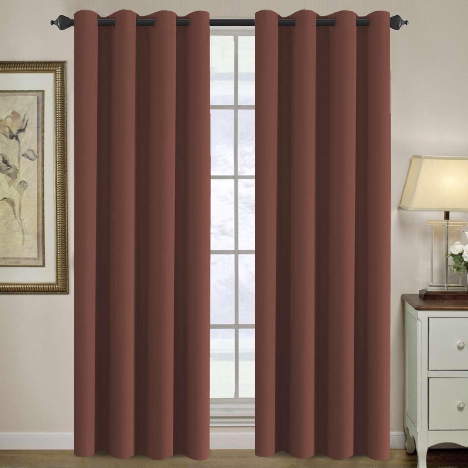 H.VERSAILTEX Blackout Patio Curtains 100 x 96 Inches for Sliding Door Extral Wide Blackout Curtain Panels Thermal Insulated Room Divider - Grommet Top, 8' Tall by 8.5' Wide - Jet Black