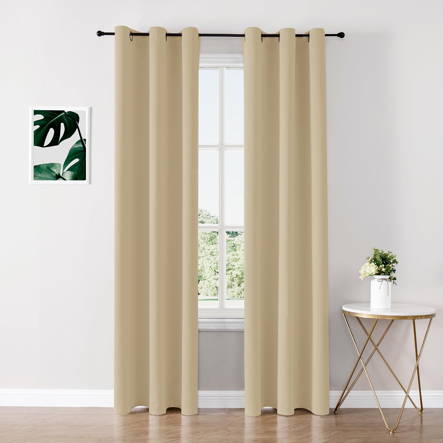 ChrisDowa Grommet Blackout Curtains for Bedroom and Living Room - 2 Panels Set Thermal Insulated Room Darkening Curtains (Dark Grey, 42 x 63 Inch)