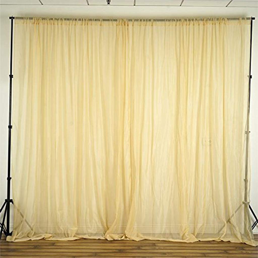 AK TRADING CO. 120" Wide (10Ft Wide) IFR Sheer Voile Drape Panels for Backdrop, Wedding Events, Ceiling Drapes, Event Masking, & Decor - Select from 6ft to 50ft Length. (10 feet x 16 feet, White)