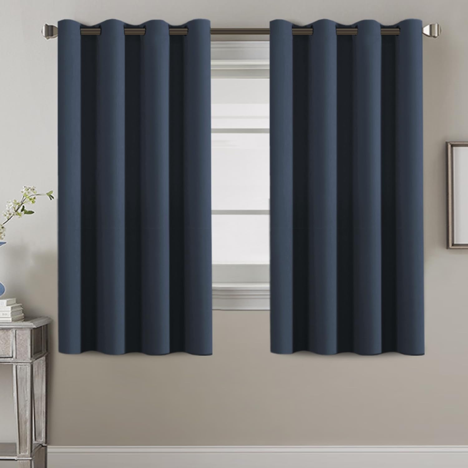 H.VERSAILTEX Blackout Patio Curtains 100 x 96 Inches for Sliding Door Extral Wide Blackout Curtain Panels Thermal Insulated Room Divider - Grommet Top, 8' Tall by 8.5' Wide - Jet Black