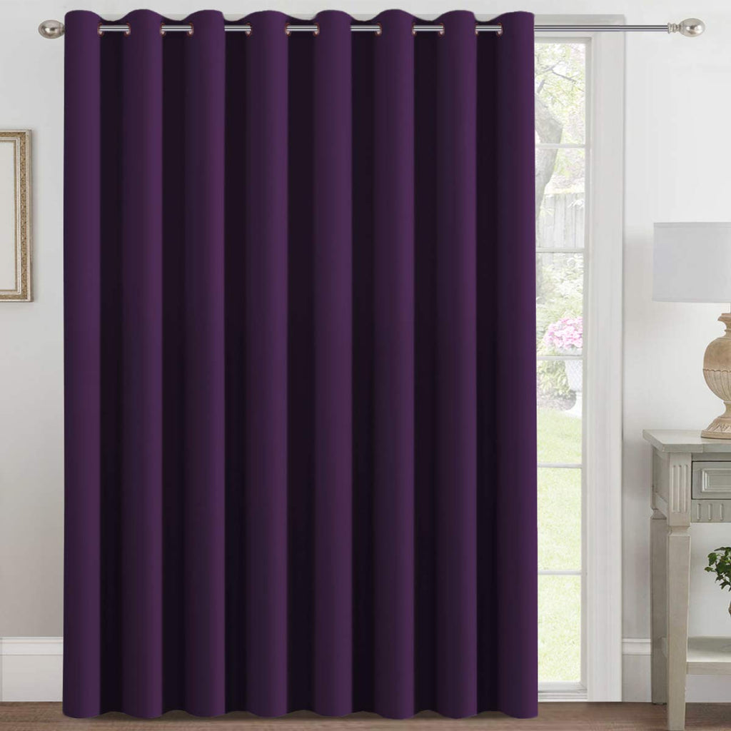 H.VERSAILTEX Blackout Patio Curtains 100 x 96 Inches for Sliding Door Extral Wide Blackout Curtain Panels Thermal Insulated Room Divider - Grommet Top, 8' Tall by 8.5' Wide - Jet Black