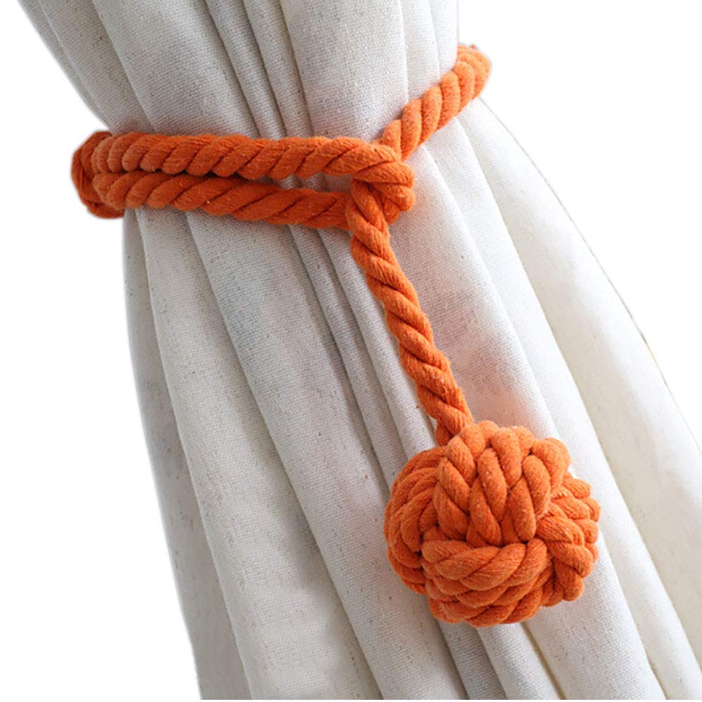 Melaluxe 2 Pack Curtain Tiebacks - Heavy Duty Curtain Rope Tieback, Handmade Rural Decorative Curtain Holdbacks (Beige)