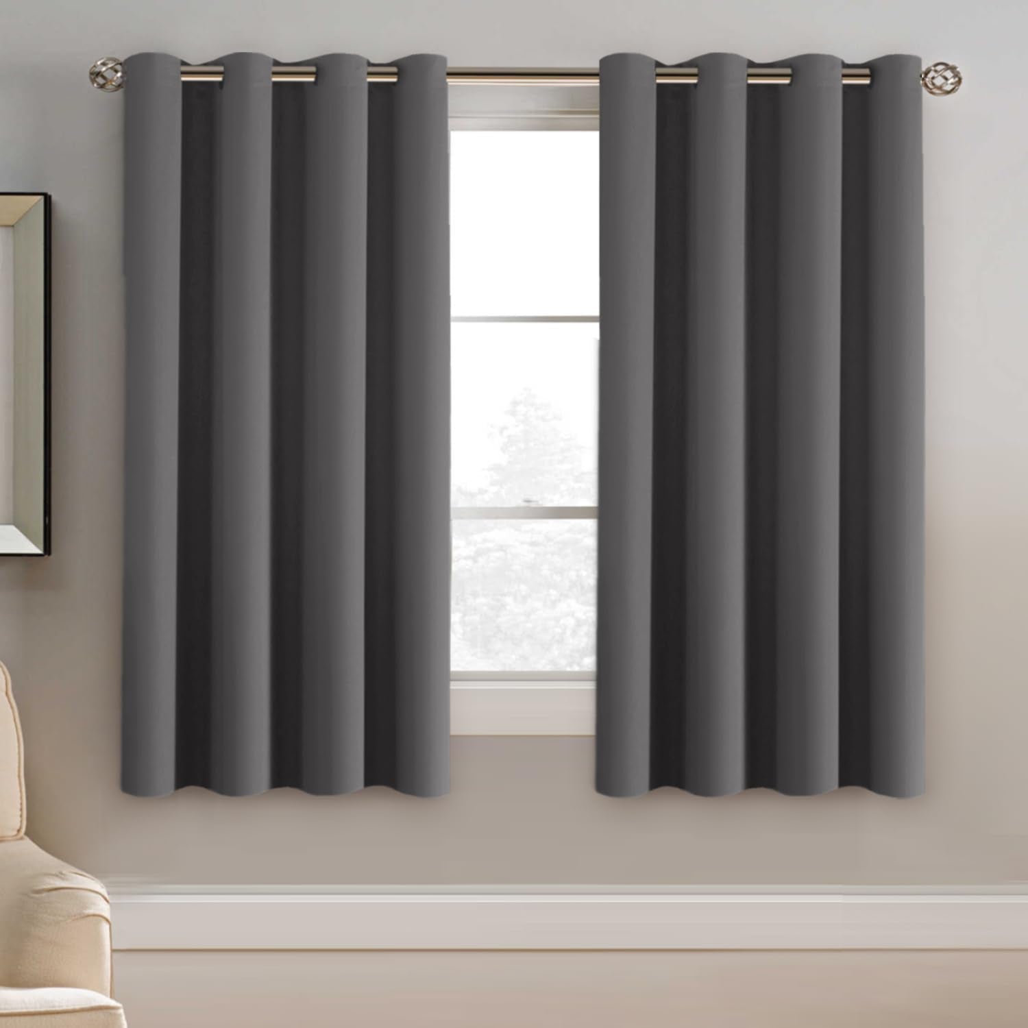 H.VERSAILTEX Blackout Patio Curtains 100 x 96 Inches for Sliding Door Extral Wide Blackout Curtain Panels Thermal Insulated Room Divider - Grommet Top, 8' Tall by 8.5' Wide - Jet Black