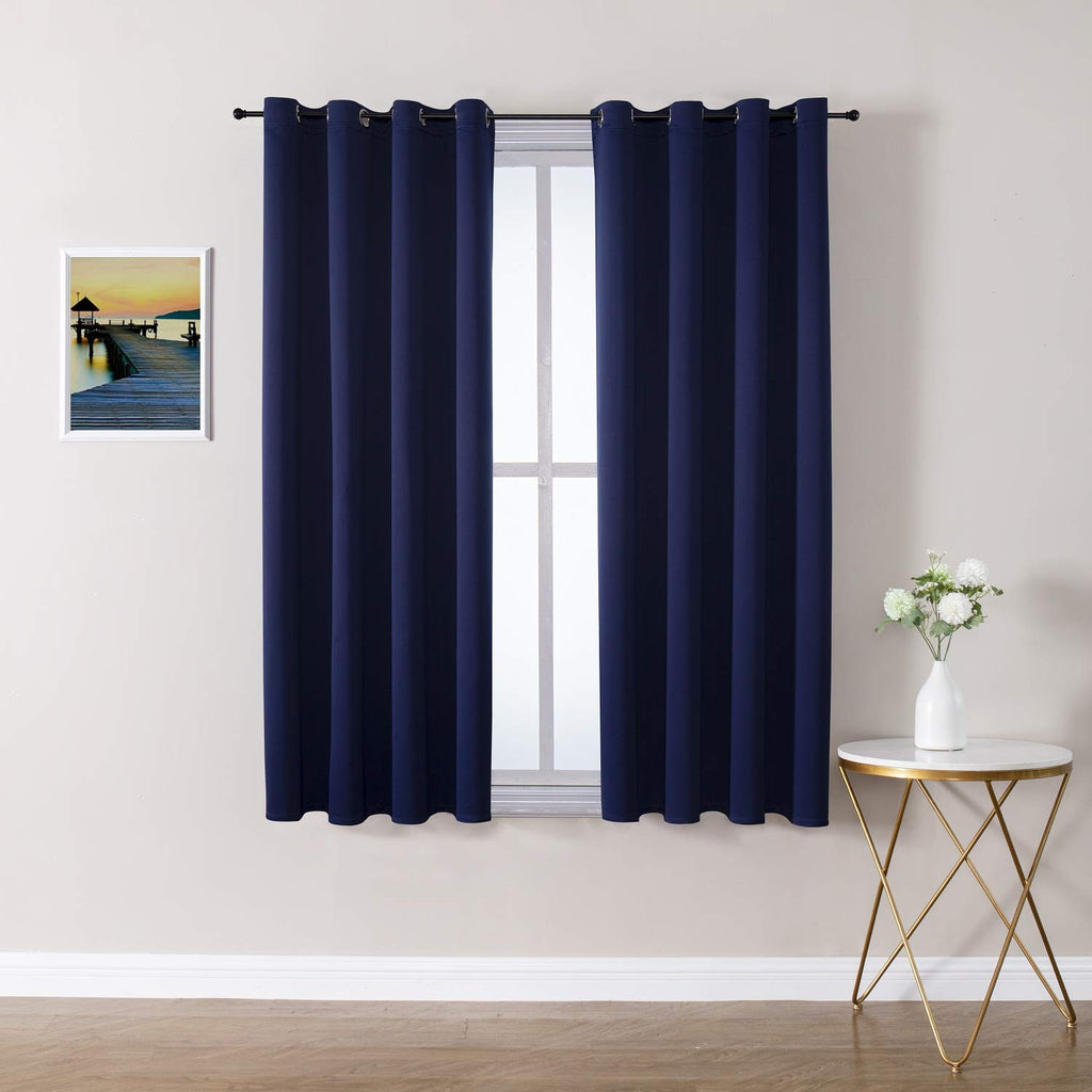 ChrisDowa Grommet Blackout Curtains for Bedroom and Living Room - 2 Panels Set Thermal Insulated Room Darkening Curtains (Dark Grey, 42 x 63 Inch)