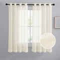 NICETOWN Crushed Voile Sheer Curtains for Big Windows, Grommet Top Crinkled Sheer Voile Window Treatment Light and Airy Drapes for Parlor/Porch (Set of 2, 52" Width x 95" Length, White)