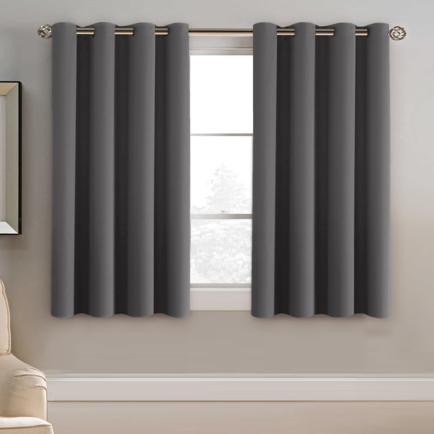 H.VERSAILTEX Blackout Patio Curtains 100 x 96 Inches for Sliding Door Extral Wide Blackout Curtain Panels Thermal Insulated Room Divider - Grommet Top, 8' Tall by 8.5' Wide - Jet Black