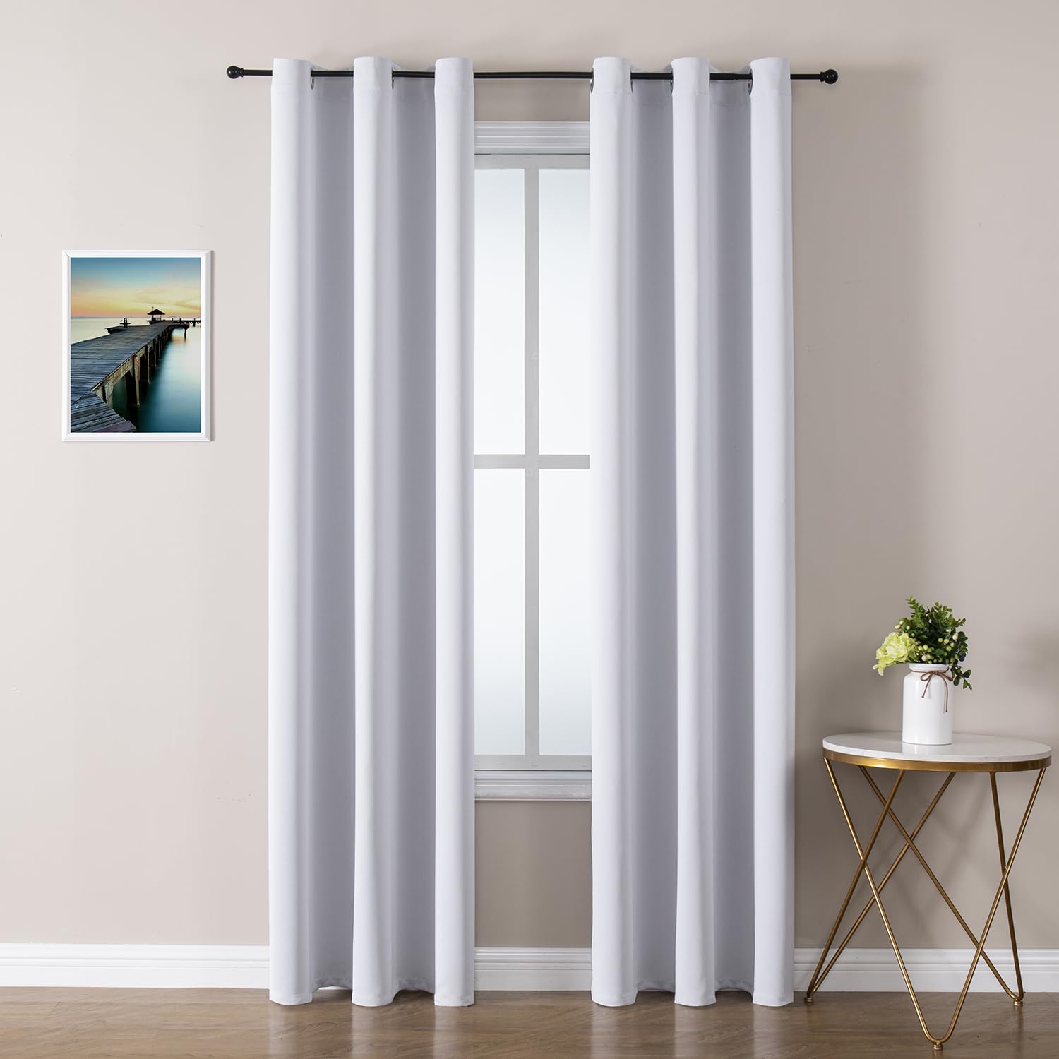ChrisDowa Grommet Blackout Curtains for Bedroom and Living Room - 2 Panels Set Thermal Insulated Room Darkening Curtains (Dark Grey, 42 x 63 Inch)