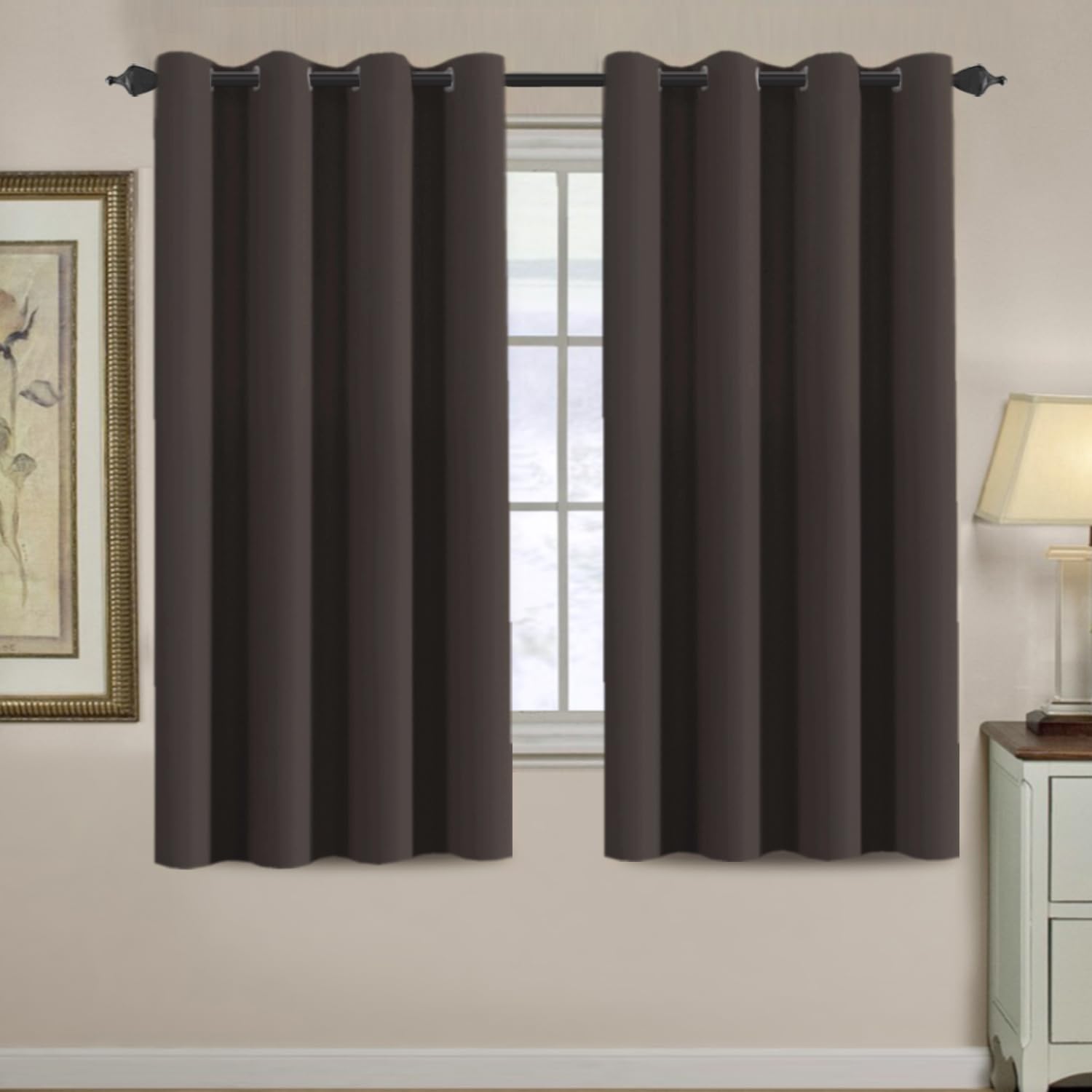 H.VERSAILTEX Blackout Patio Curtains 100 x 96 Inches for Sliding Door Extral Wide Blackout Curtain Panels Thermal Insulated Room Divider - Grommet Top, 8' Tall by 8.5' Wide - Jet Black