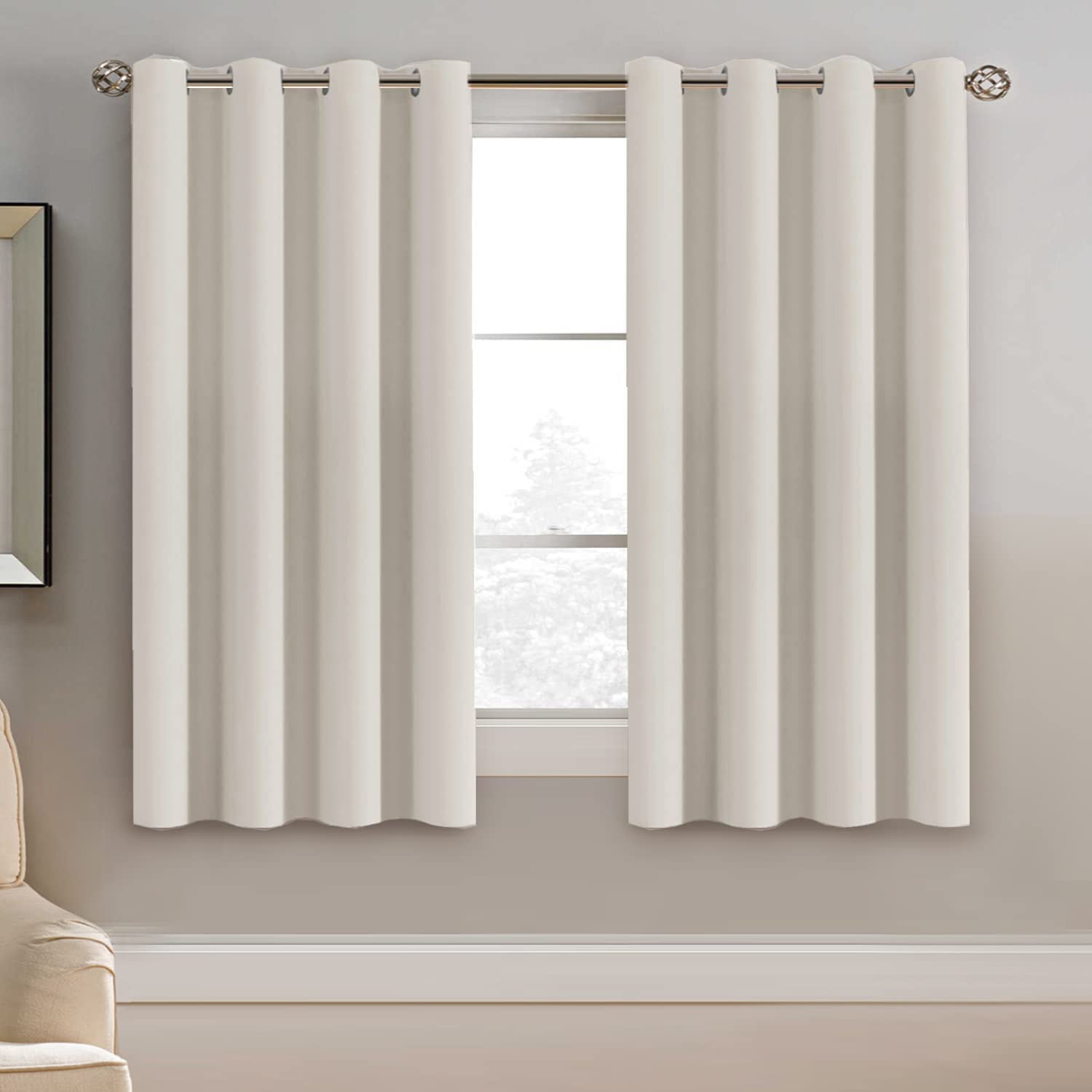 H.VERSAILTEX Blackout Patio Curtains 100 x 96 Inches for Sliding Door Extral Wide Blackout Curtain Panels Thermal Insulated Room Divider - Grommet Top, 8' Tall by 8.5' Wide - Jet Black