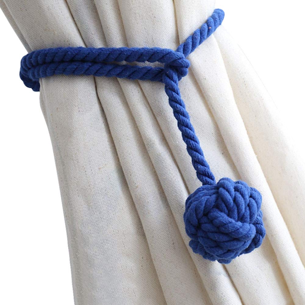 Melaluxe 2 Pack Curtain Tiebacks - Heavy Duty Curtain Rope Tieback, Handmade Rural Decorative Curtain Holdbacks (Beige)