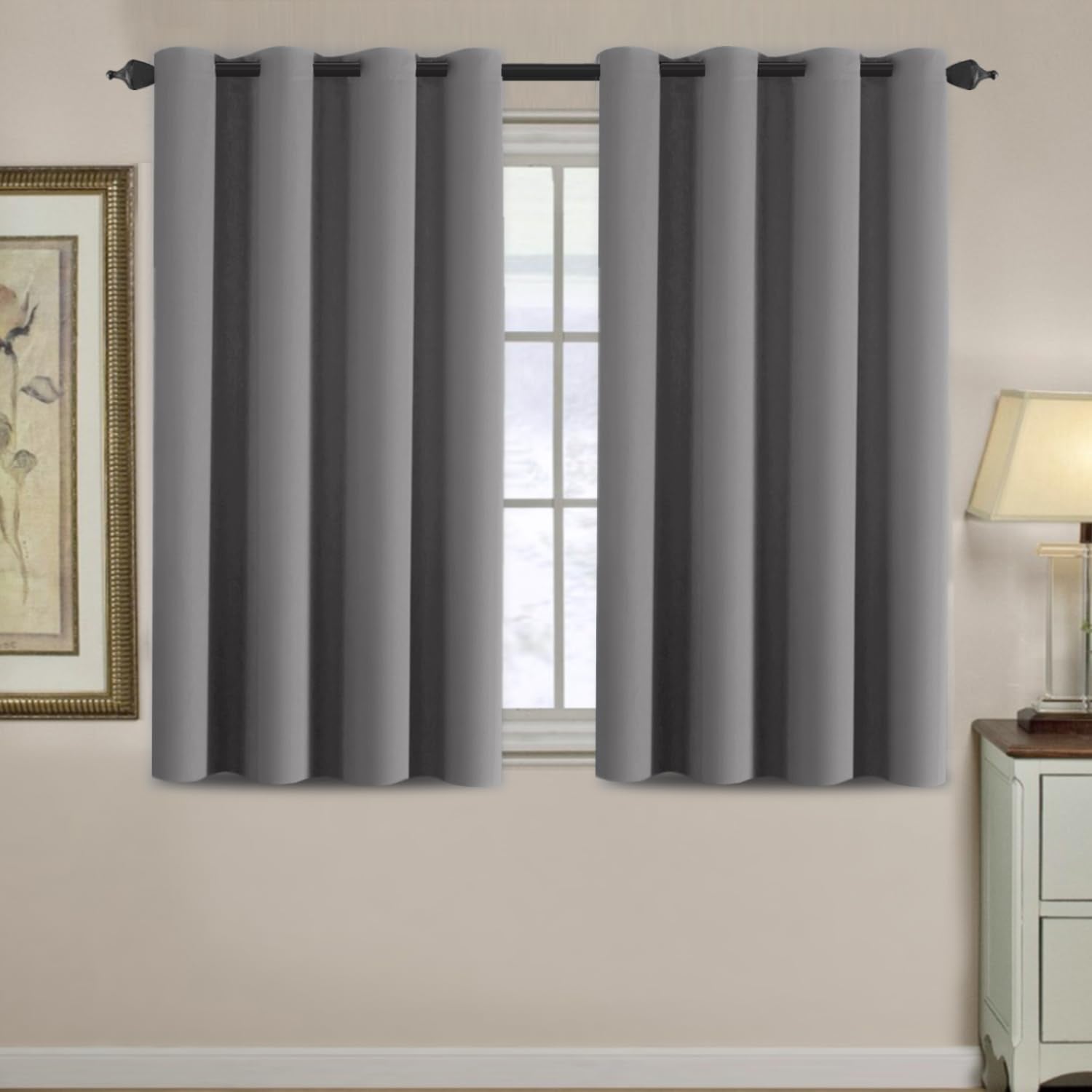 H.VERSAILTEX Blackout Patio Curtains 100 x 96 Inches for Sliding Door Extral Wide Blackout Curtain Panels Thermal Insulated Room Divider - Grommet Top, 8' Tall by 8.5' Wide - Jet Black