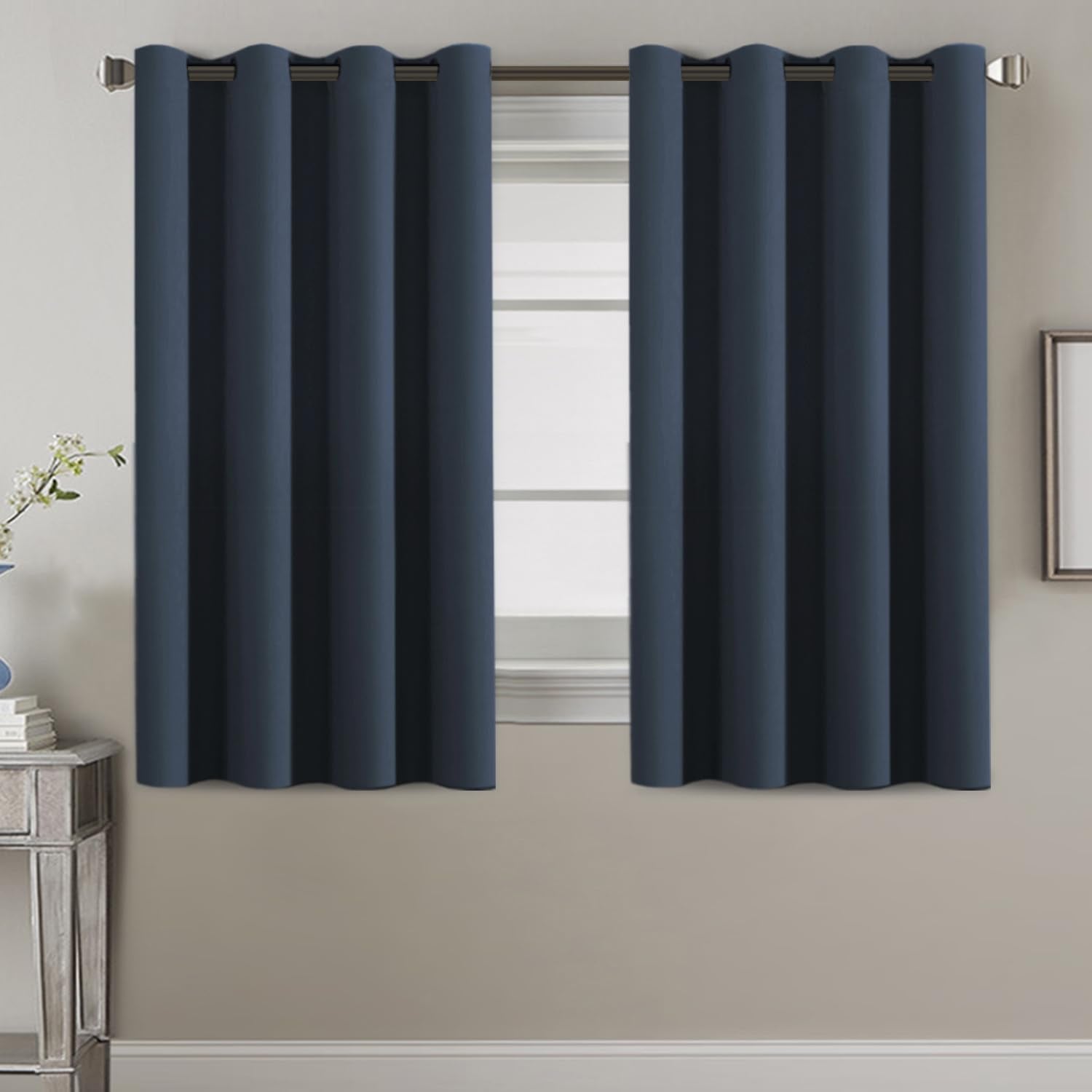 H.VERSAILTEX Blackout Patio Curtains 100 x 96 Inches for Sliding Door Extral Wide Blackout Curtain Panels Thermal Insulated Room Divider - Grommet Top, 8' Tall by 8.5' Wide - Jet Black