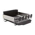 KitchenAid Large Capacity Full Size Rust Resistant Dish Rack with Angled Drain Board and Removable Flatware Caddy, Light Grey