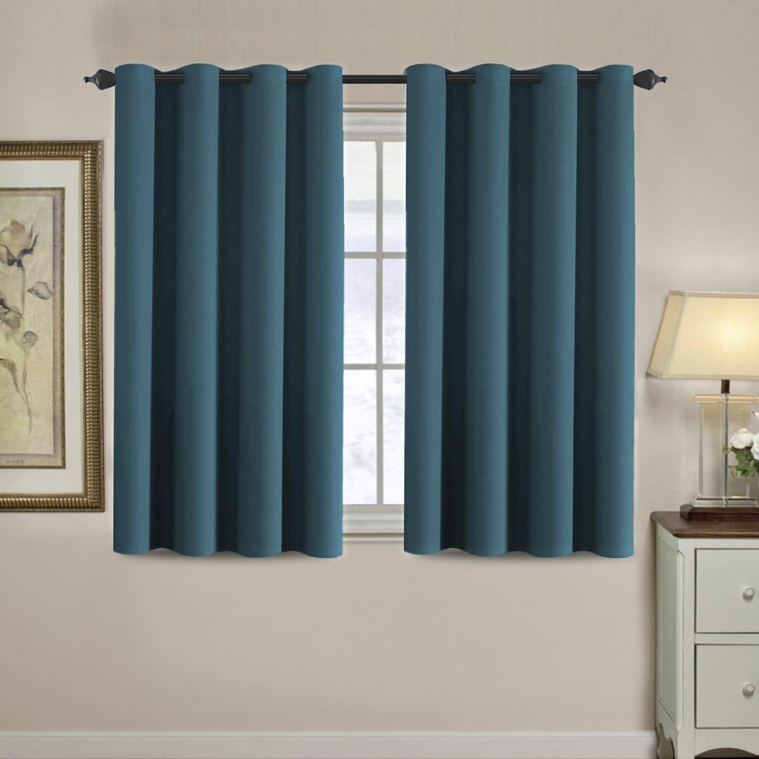 H.VERSAILTEX Blackout Patio Curtains 100 x 96 Inches for Sliding Door Extral Wide Blackout Curtain Panels Thermal Insulated Room Divider - Grommet Top, 8' Tall by 8.5' Wide - Jet Black