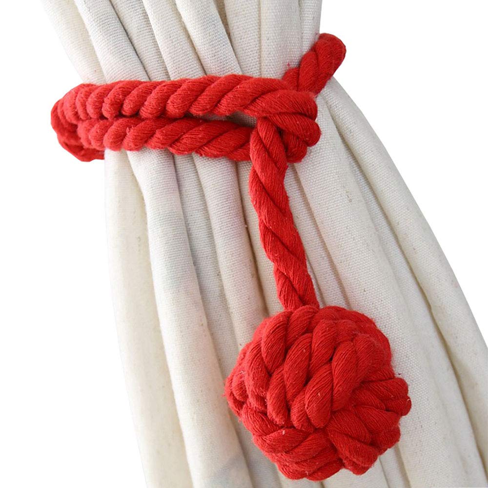 Melaluxe 2 Pack Curtain Tiebacks - Heavy Duty Curtain Rope Tieback, Handmade Rural Decorative Curtain Holdbacks (Beige)