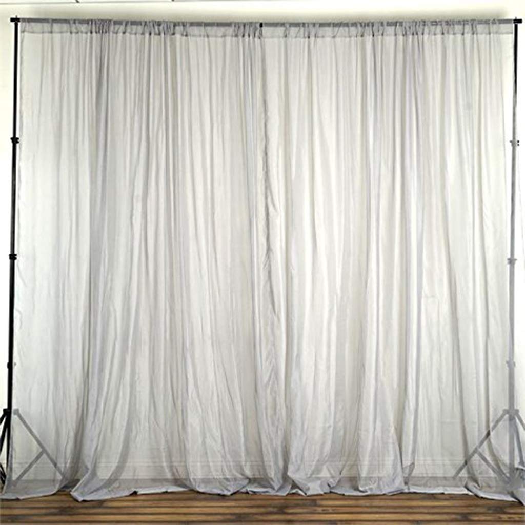 AK TRADING CO. 120" Wide (10Ft Wide) IFR Sheer Voile Drape Panels for Backdrop, Wedding Events, Ceiling Drapes, Event Masking, & Decor - Select from 6ft to 50ft Length. (10 feet x 16 feet, White)