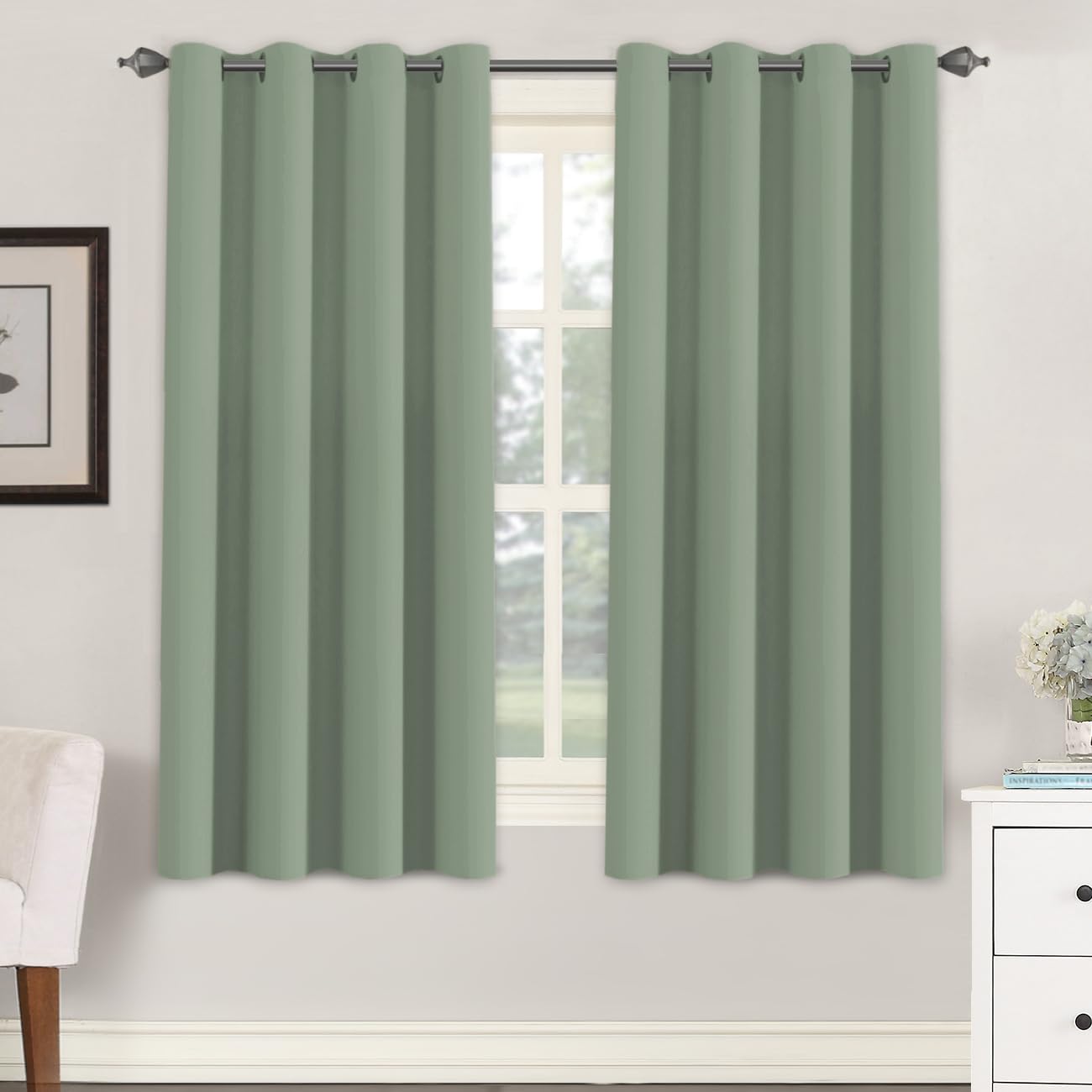 H.VERSAILTEX Blackout Patio Curtains 100 x 96 Inches for Sliding Door Extral Wide Blackout Curtain Panels Thermal Insulated Room Divider - Grommet Top, 8' Tall by 8.5' Wide - Jet Black