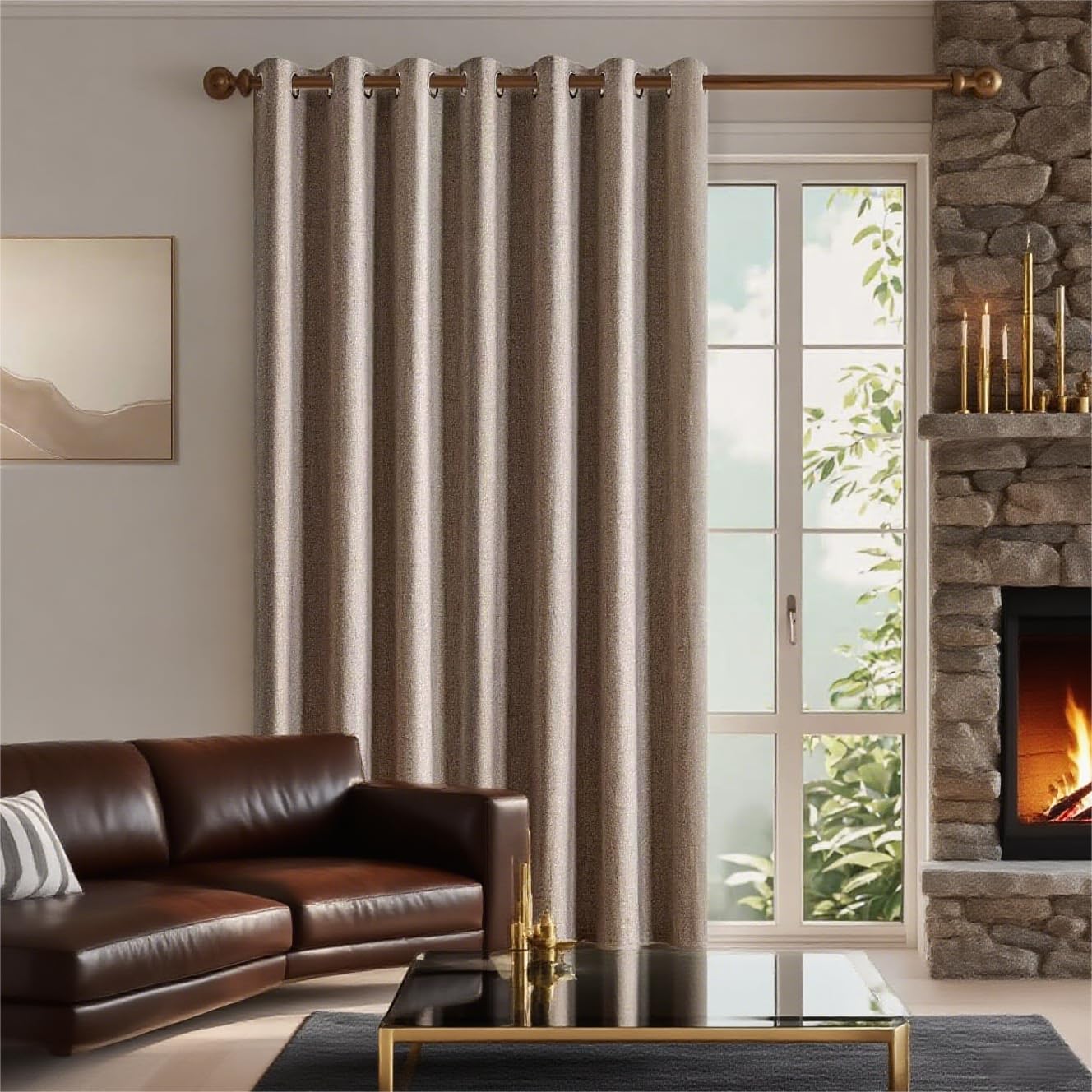 IGEMAEVE Black 100% Blackout Curtains 84 Inch Length 2 Panels Set, Black Out Curtains for Bedroom 84 Inch Long, Rod Pocket Energy Saving Room Darkening Drapes for Living Room Dining Room Window