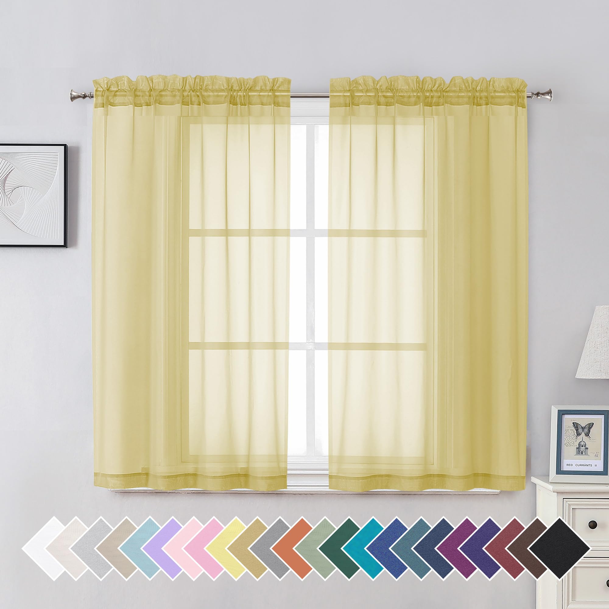 Aiyufeng Blush Pink Sheer Curtains 84 Inches Long 2 Panels Set, Light Filtering Soft Airy Voile Rod Pocket Baby Pink Sheer Window Drapes for Bedroom Living Room, Each 40Wx84L Inches