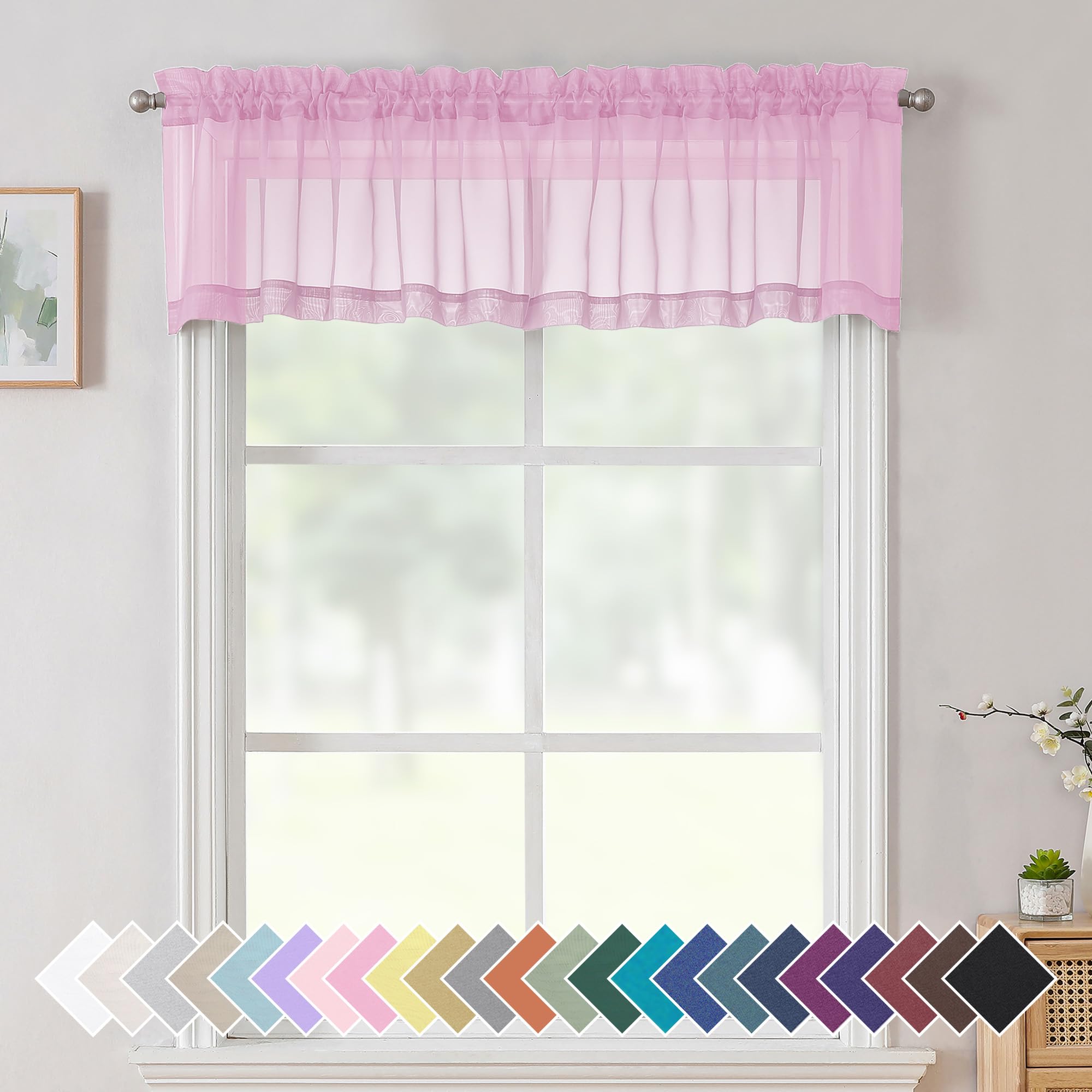 Aiyufeng Blush Pink Sheer Curtains 84 Inches Long 2 Panels Set, Light Filtering Soft Airy Voile Rod Pocket Baby Pink Sheer Window Drapes for Bedroom Living Room, Each 40Wx84L Inches