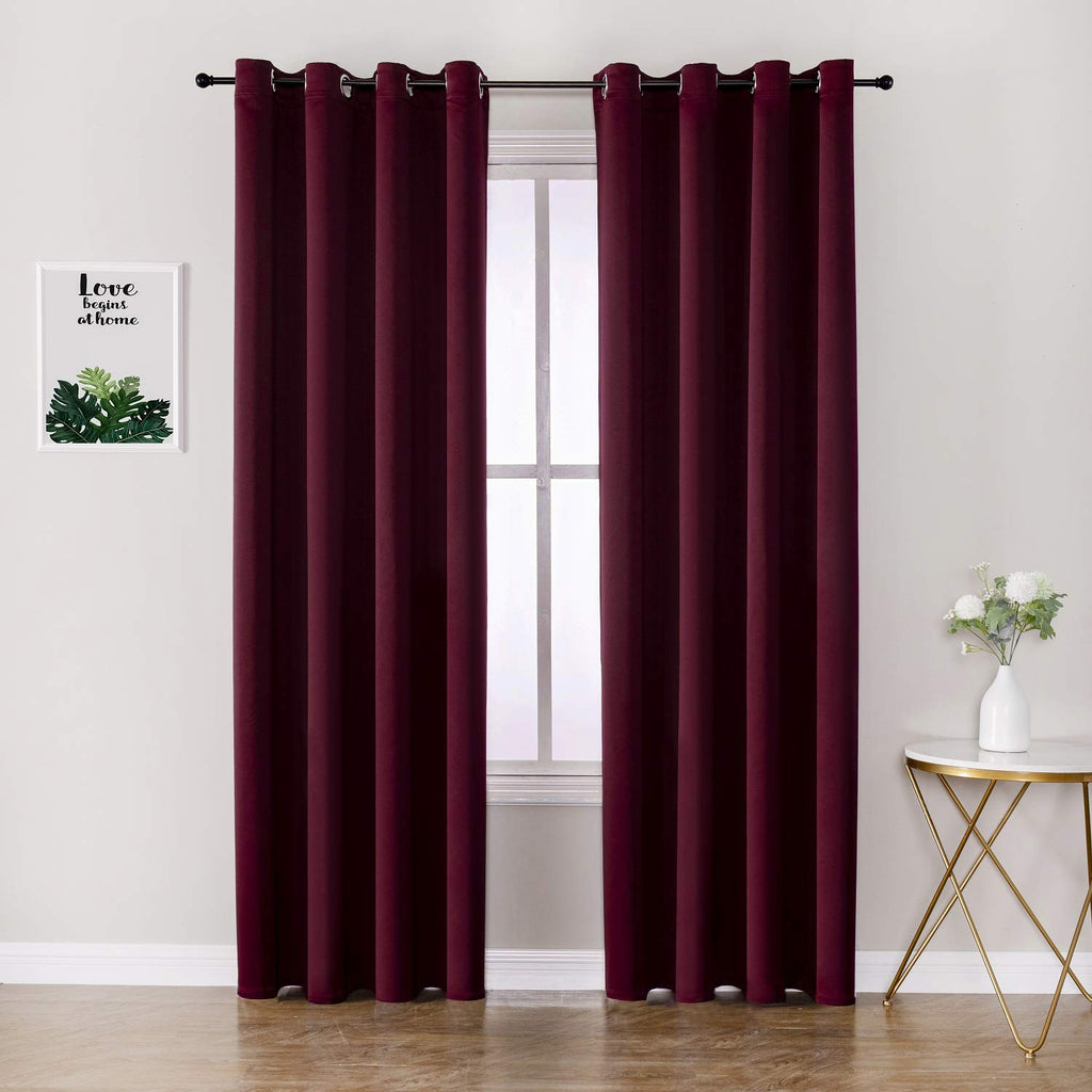 ChrisDowa Grommet Blackout Curtains for Bedroom and Living Room - 2 Panels Set Thermal Insulated Room Darkening Curtains (Dark Grey, 42 x 63 Inch)