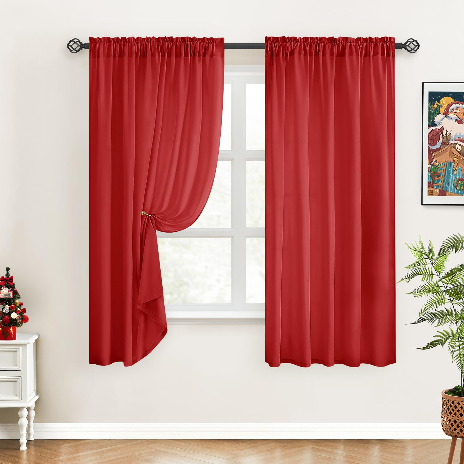 HOMEIDEAS Non-See-Through White Privacy Sheer Curtains 52 X 84 Inches Long 2 Panels Sheer Curtains Light Filtering Window Curtains Drapes for Bedroom Living Room